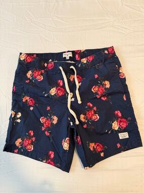 Modern Amusement Navy Floral Swim Trunks